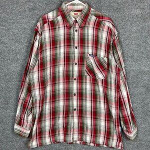 Levi's Men's Pocket Plaid Flannel Shirt Red SZ‎ L